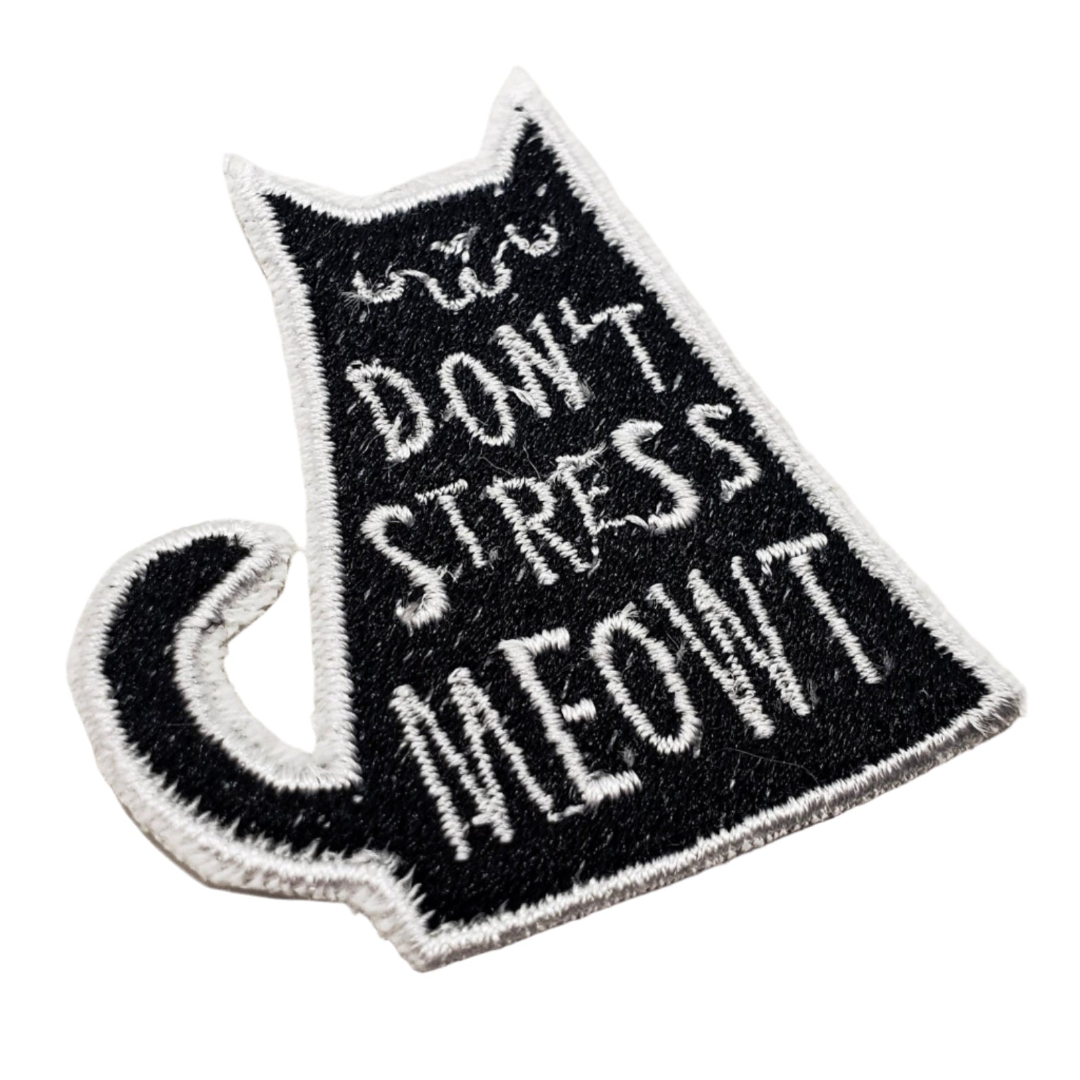 Parche termoadhesivo bordado "Don't Stress Meowt Cat"