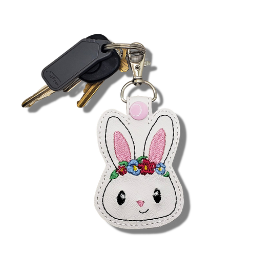 Floral Bunny Keychain