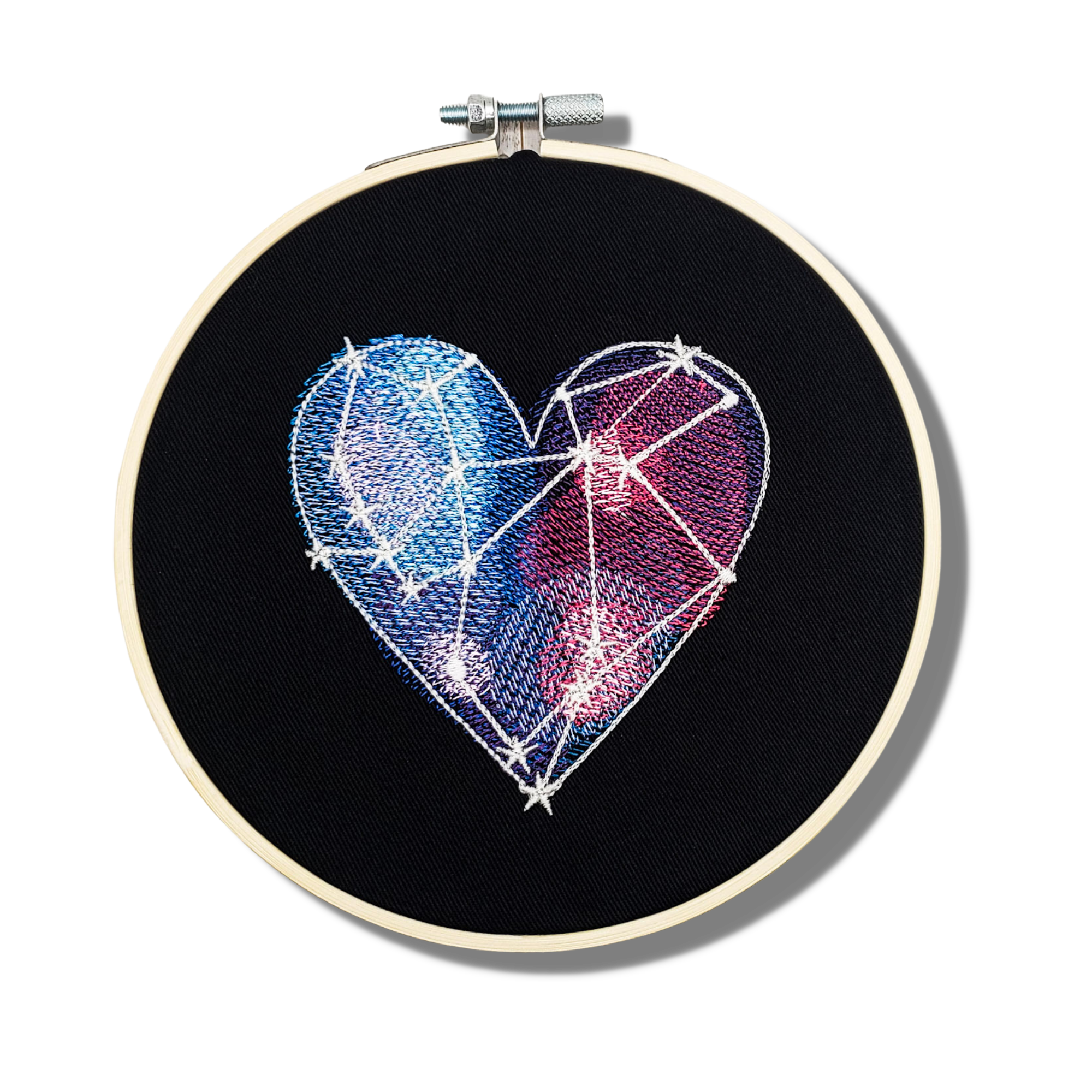 Galaxy Heart Embroidered Wall Hanging - 6" Hoop