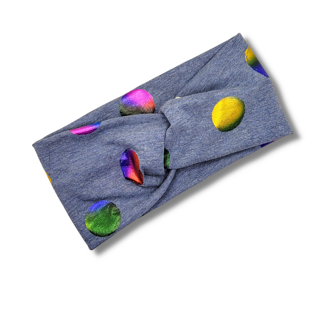 Bandeau en tricot extensible à motif feuille arc-en-ciel