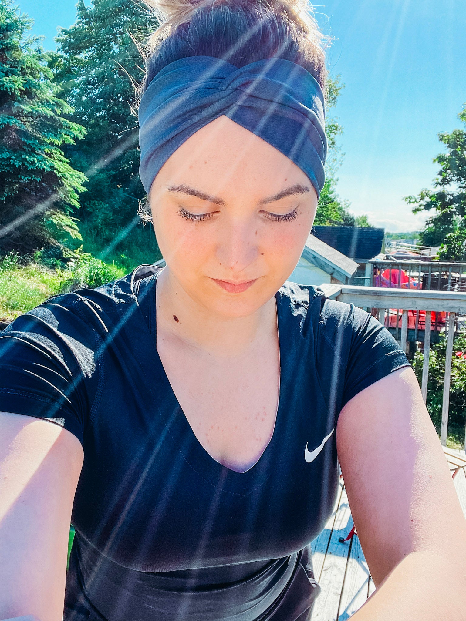 Black & White Cat Print Stretch Knit Headband