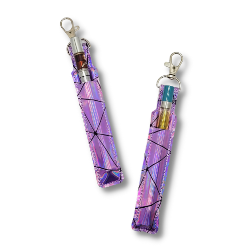 Estuche y soporte para vaporizador holográfico lila