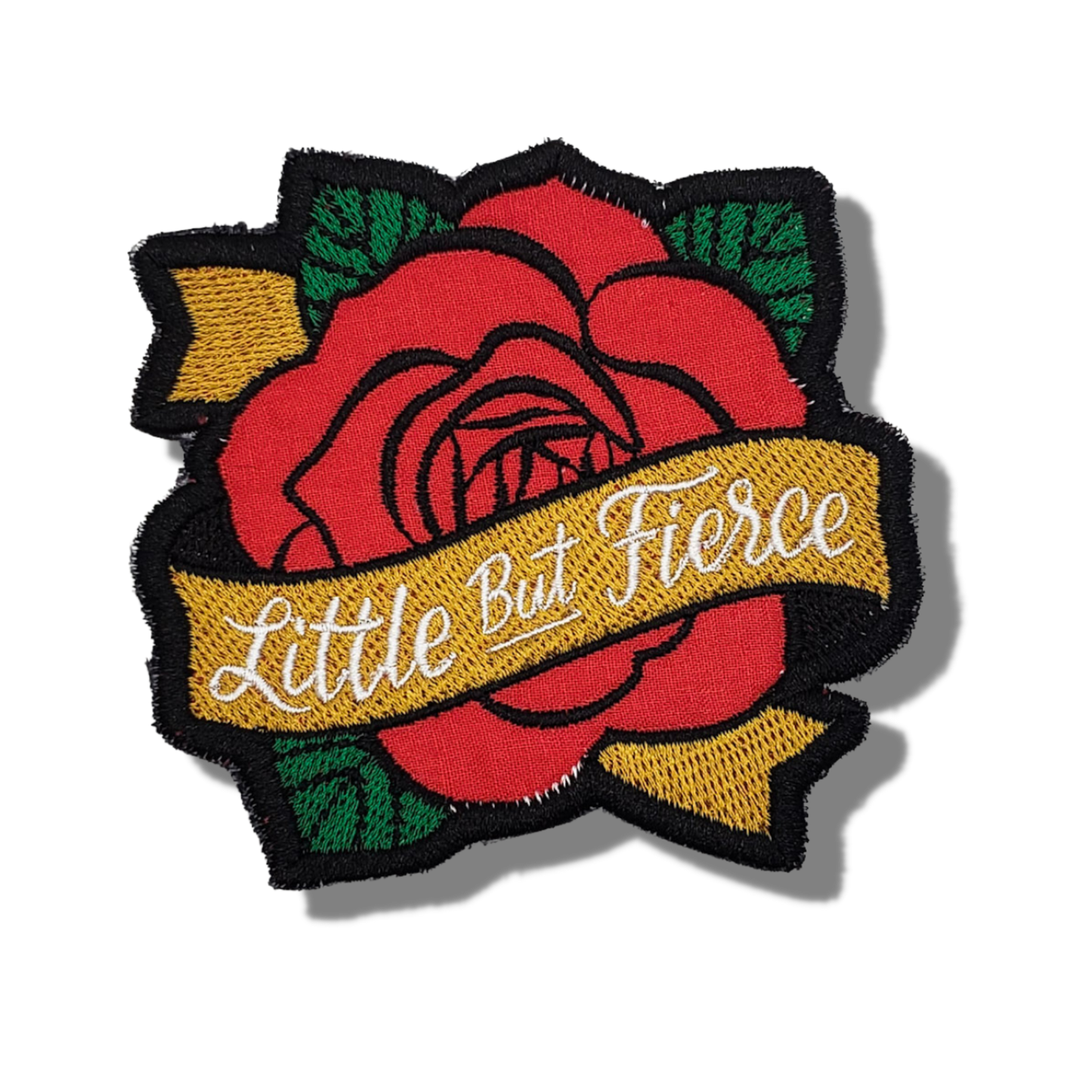 Little But Fierce Rose Embroidered Patch