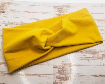 Mustard Yellow Cotton Stretch Knit Headband