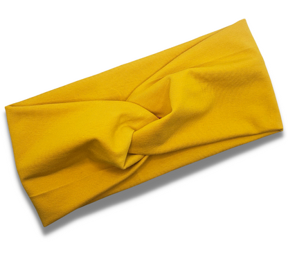 Mustard Yellow Cotton Stretch Knit Headband