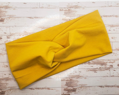 Mustard Yellow Cotton Stretch Knit Headband