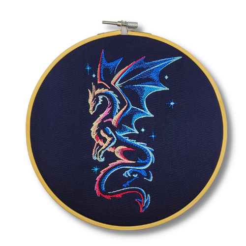 8" Mystical Dragon Embroidered Wall Hanging