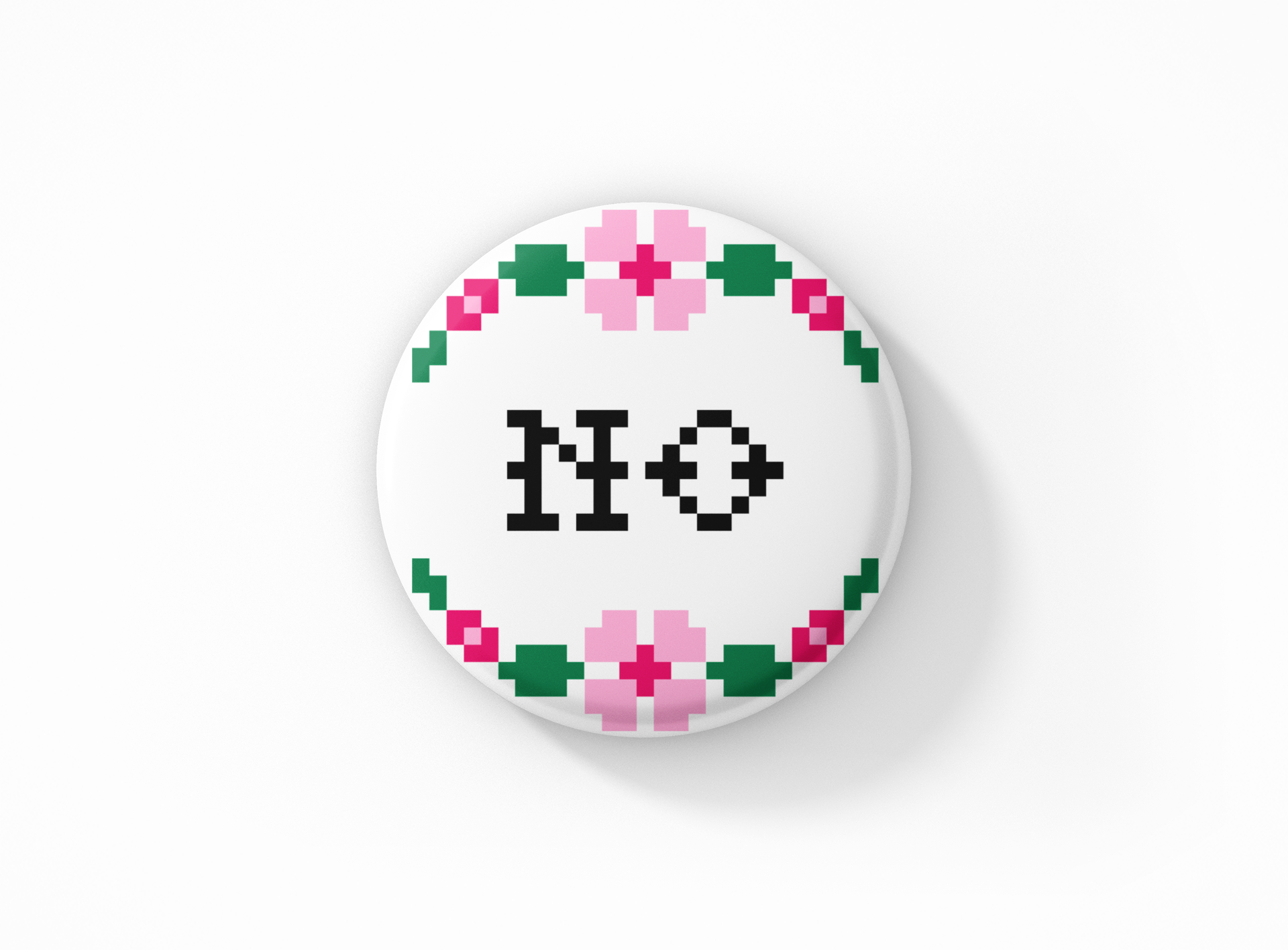 No Cross Stitch Pinback Button