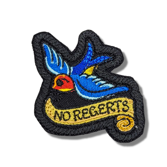No Regerts Swallow Embroidered Patch