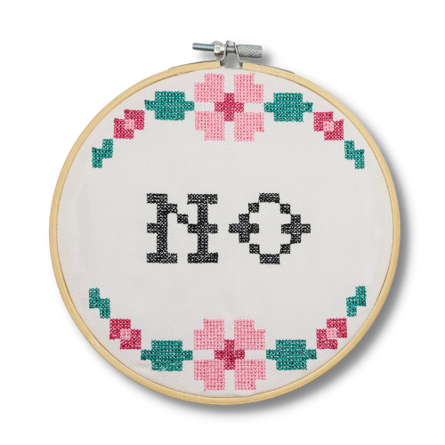 6" No Embroidered Wall Hanging