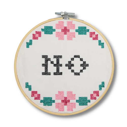 No Embroidered Wall Hanging - 6" Hoop