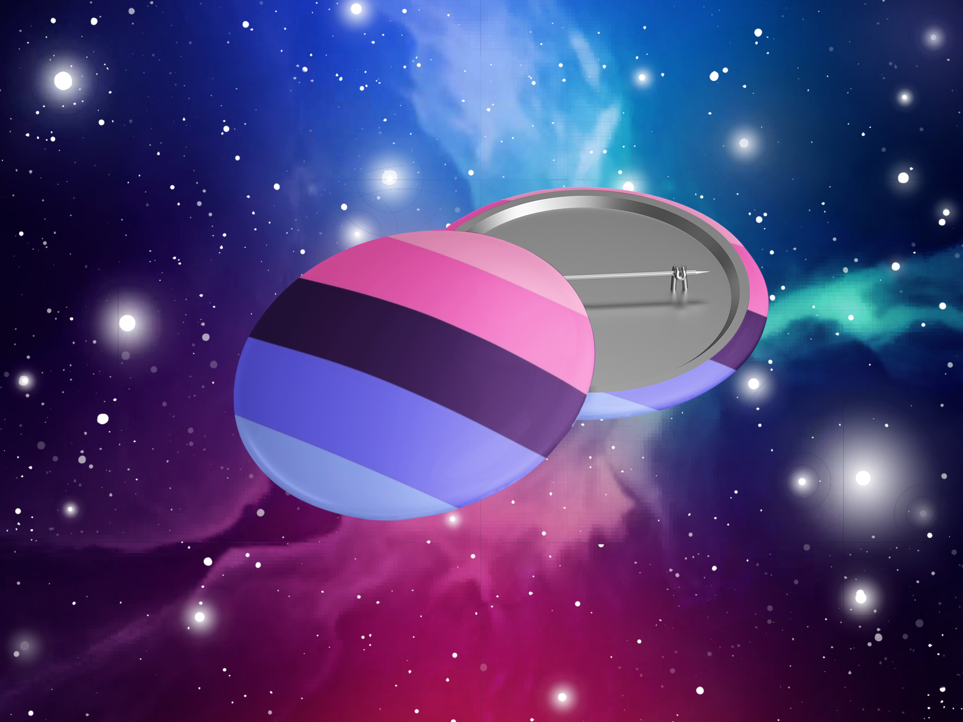 Botón con la bandera omnisexual