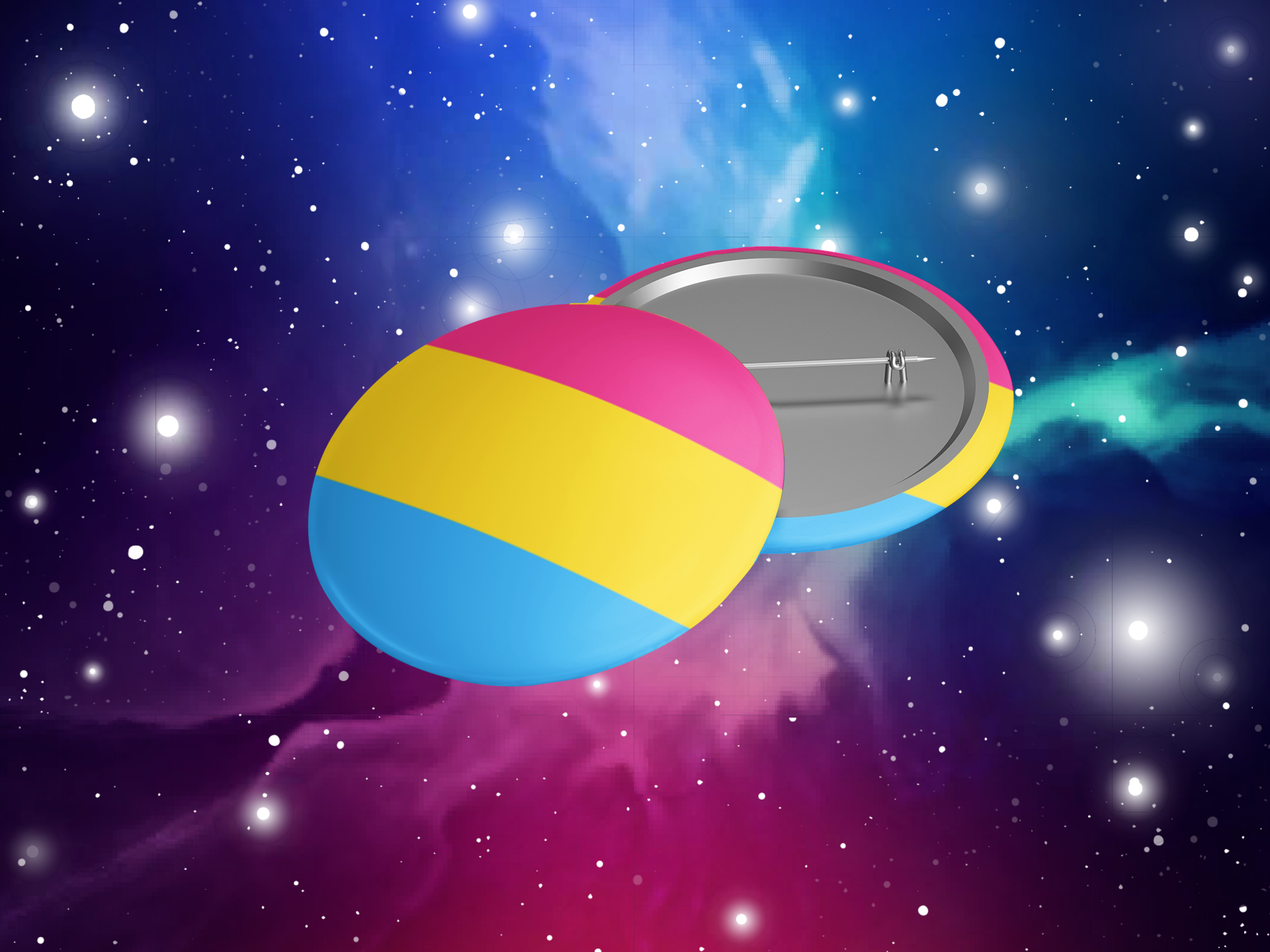 Botón con la bandera pansexual