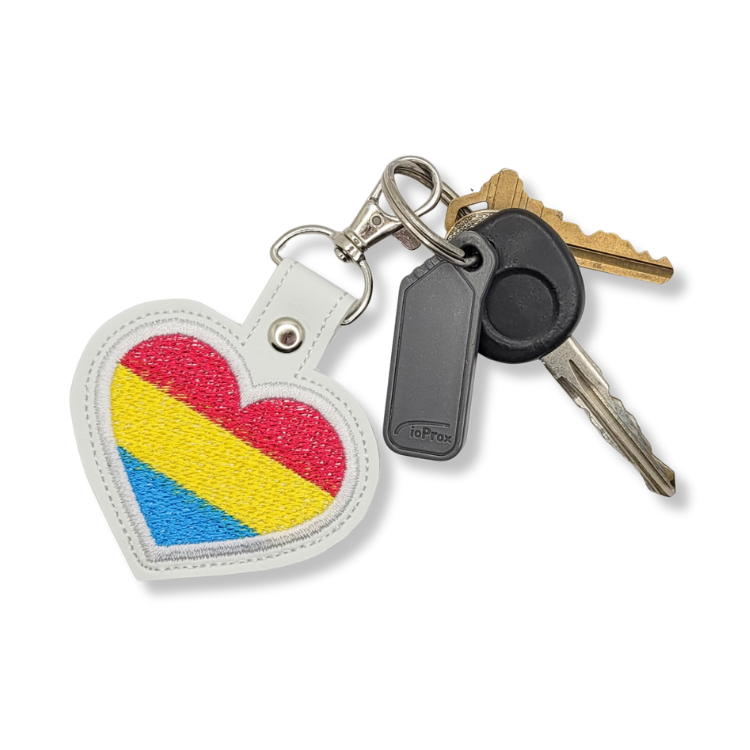 Pansexual Flag Heart Vinyl Keychain