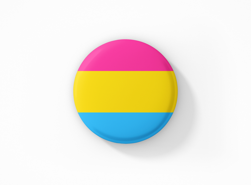 Botón con la bandera pansexual