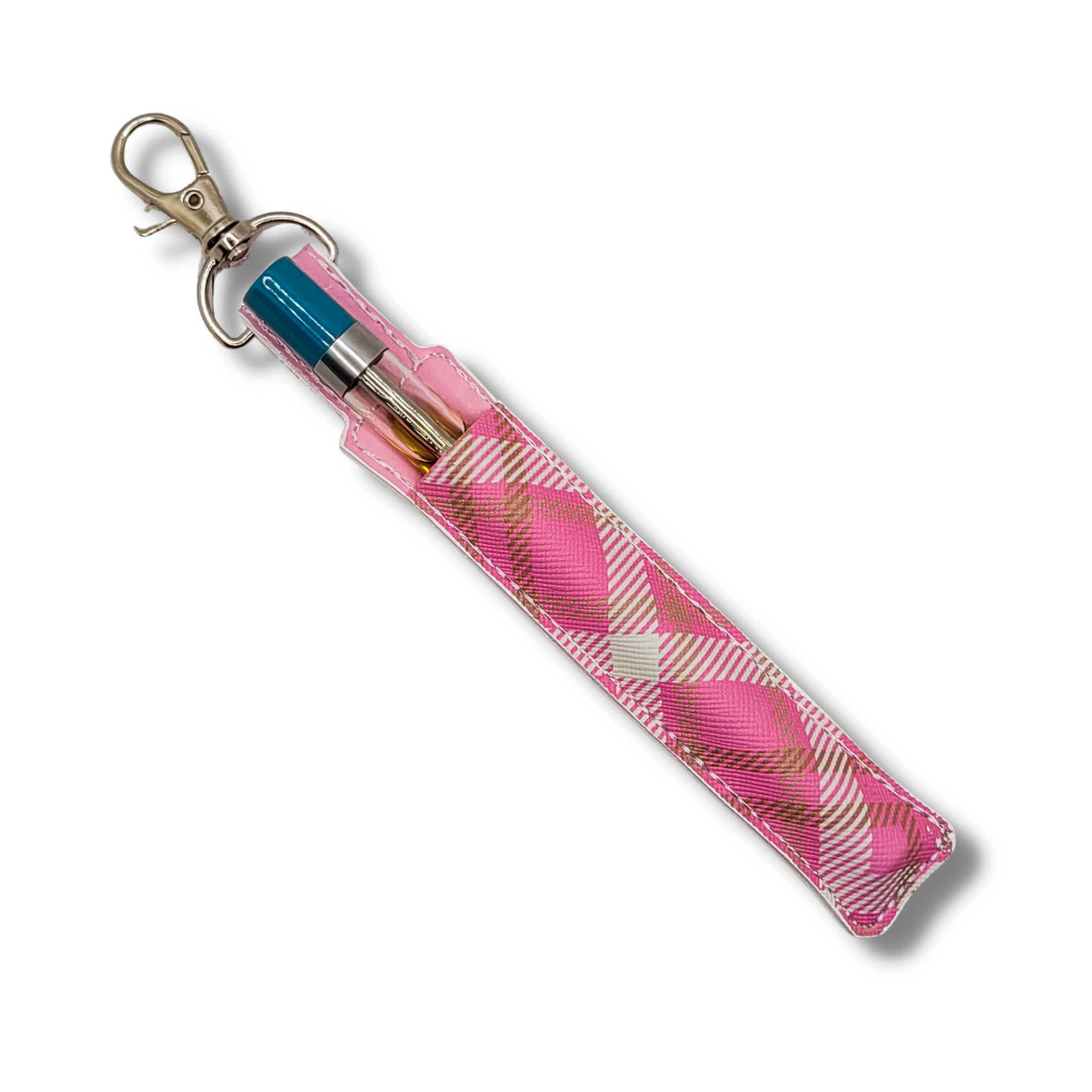 Pink Plaid Vape Vinyl Pen Case