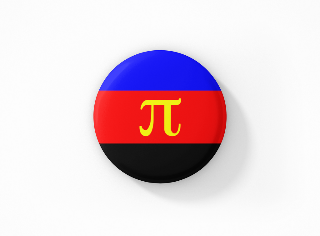 Botón con la bandera del poliamor