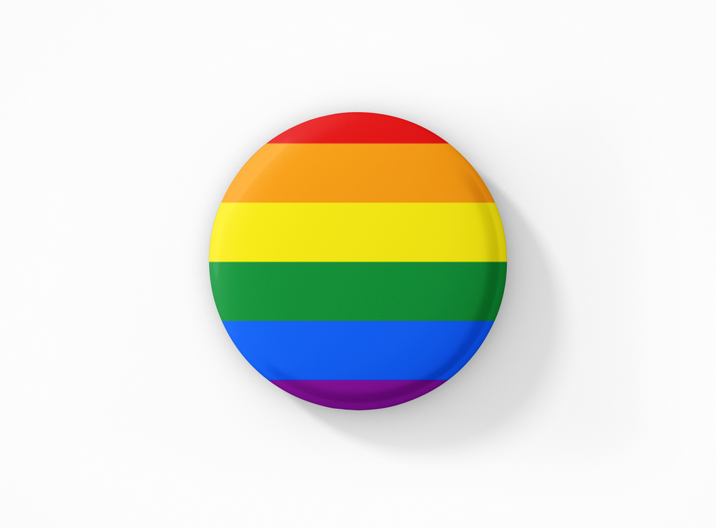 Botón con la bandera del orgullo