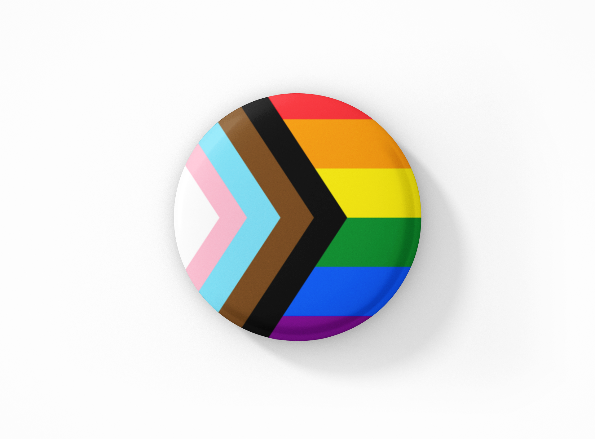 Botón con la bandera del orgullo del progreso