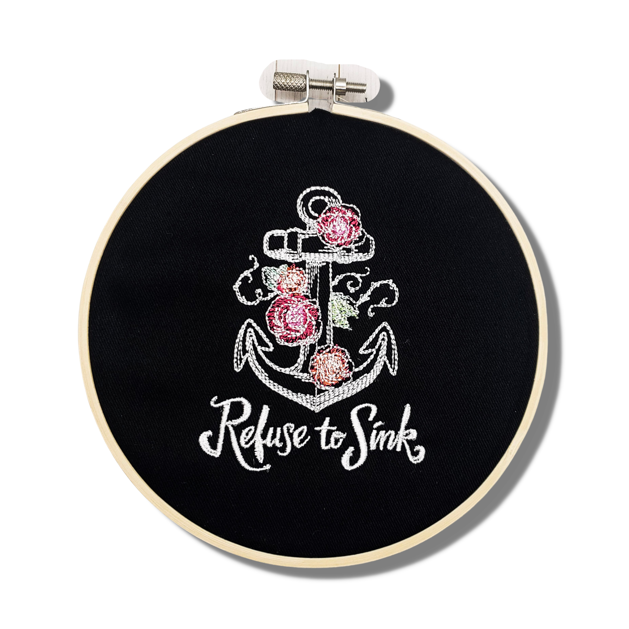Refuse to Sink Embroidered Wall Hanging - 6" Hoop