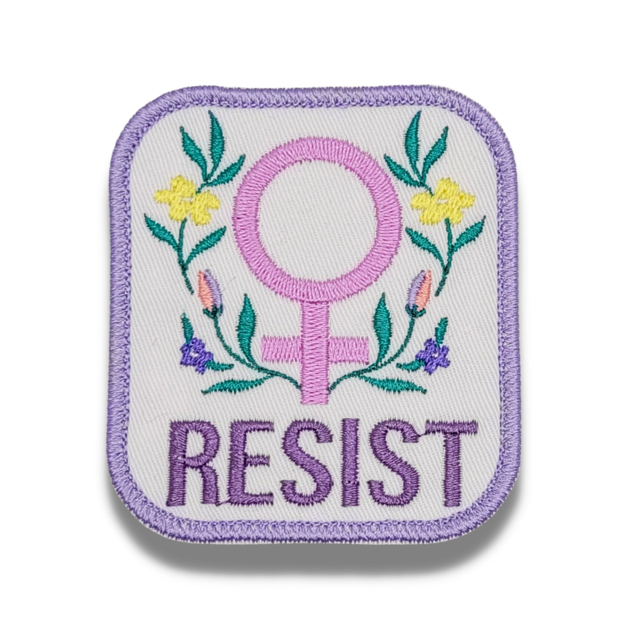 Floral Resist Embroidered Patch