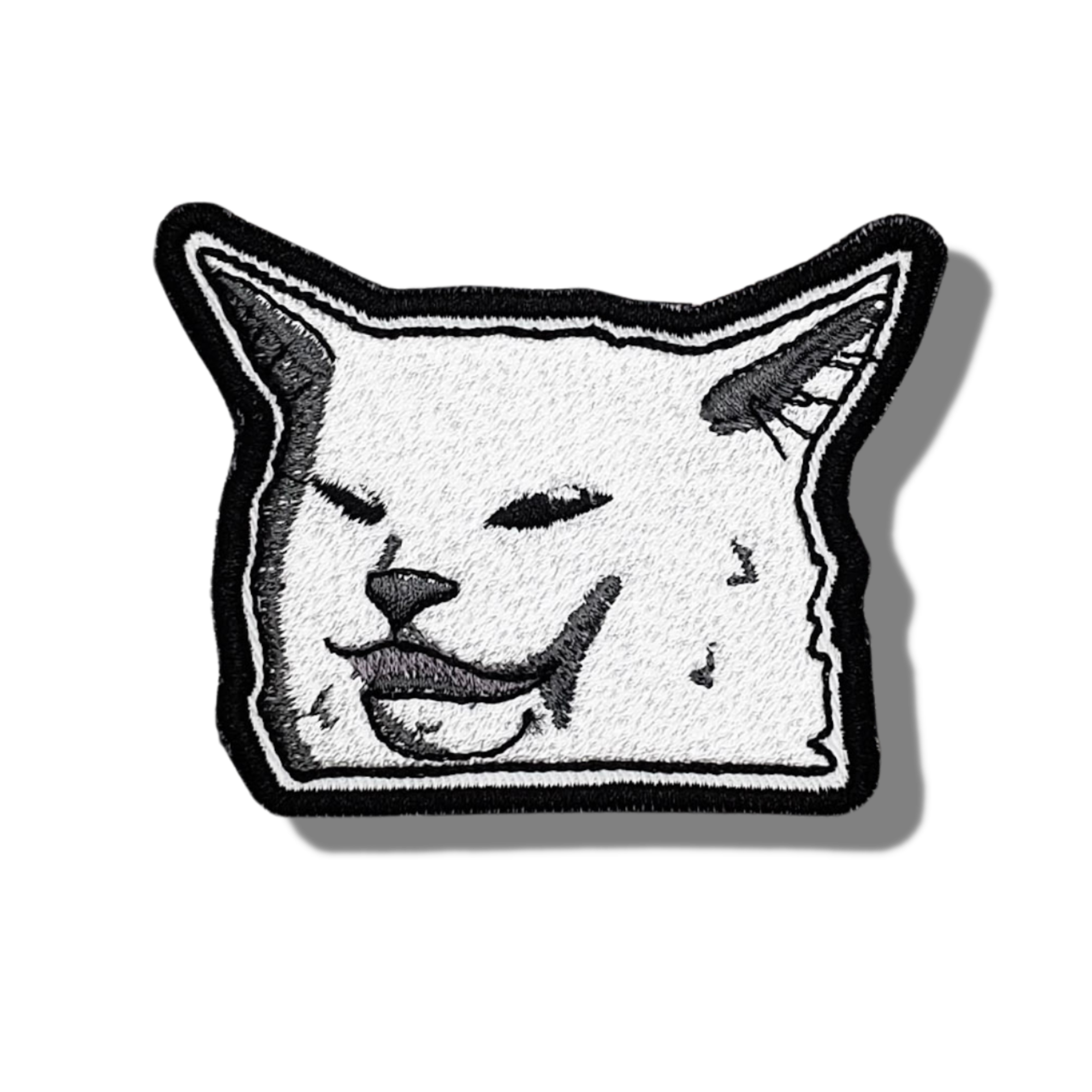 Parche bordado de gato sarcástico
