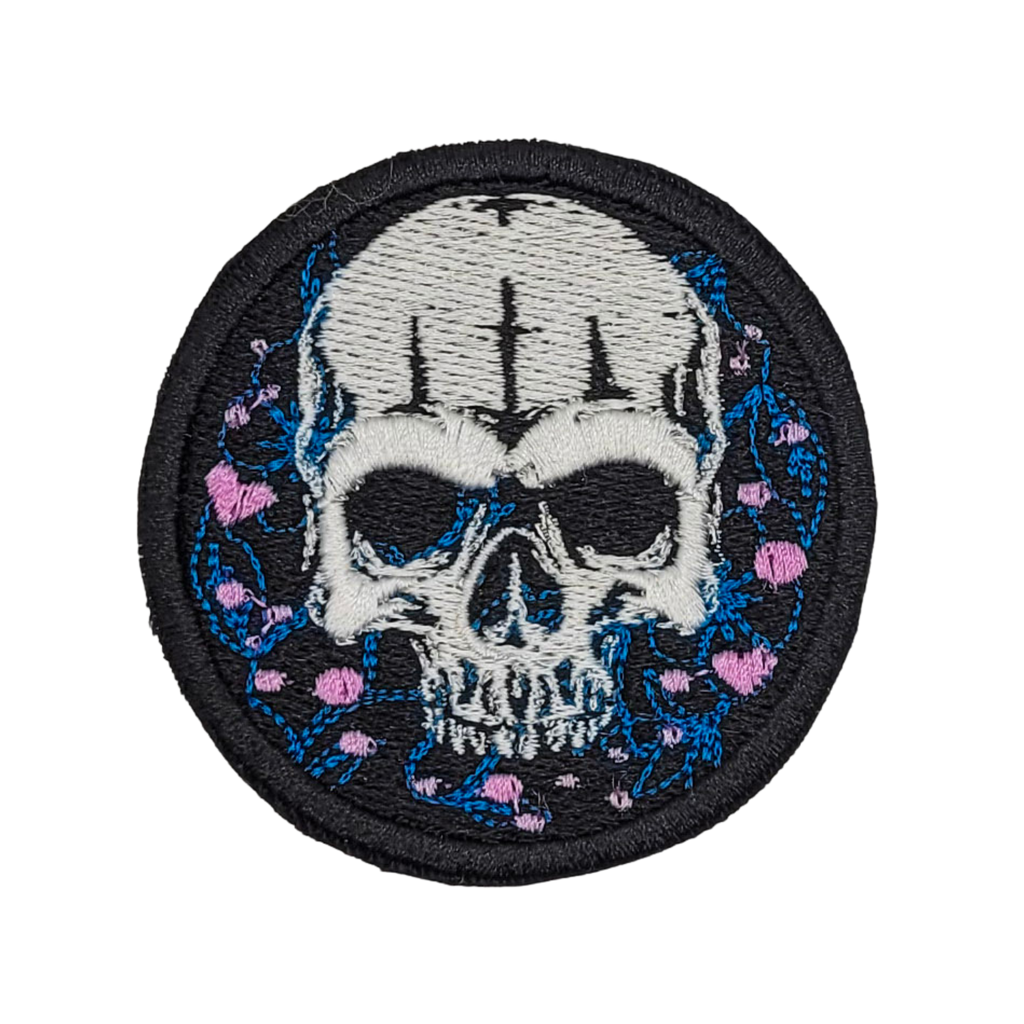 Skull & Hearts Embroidered Patch