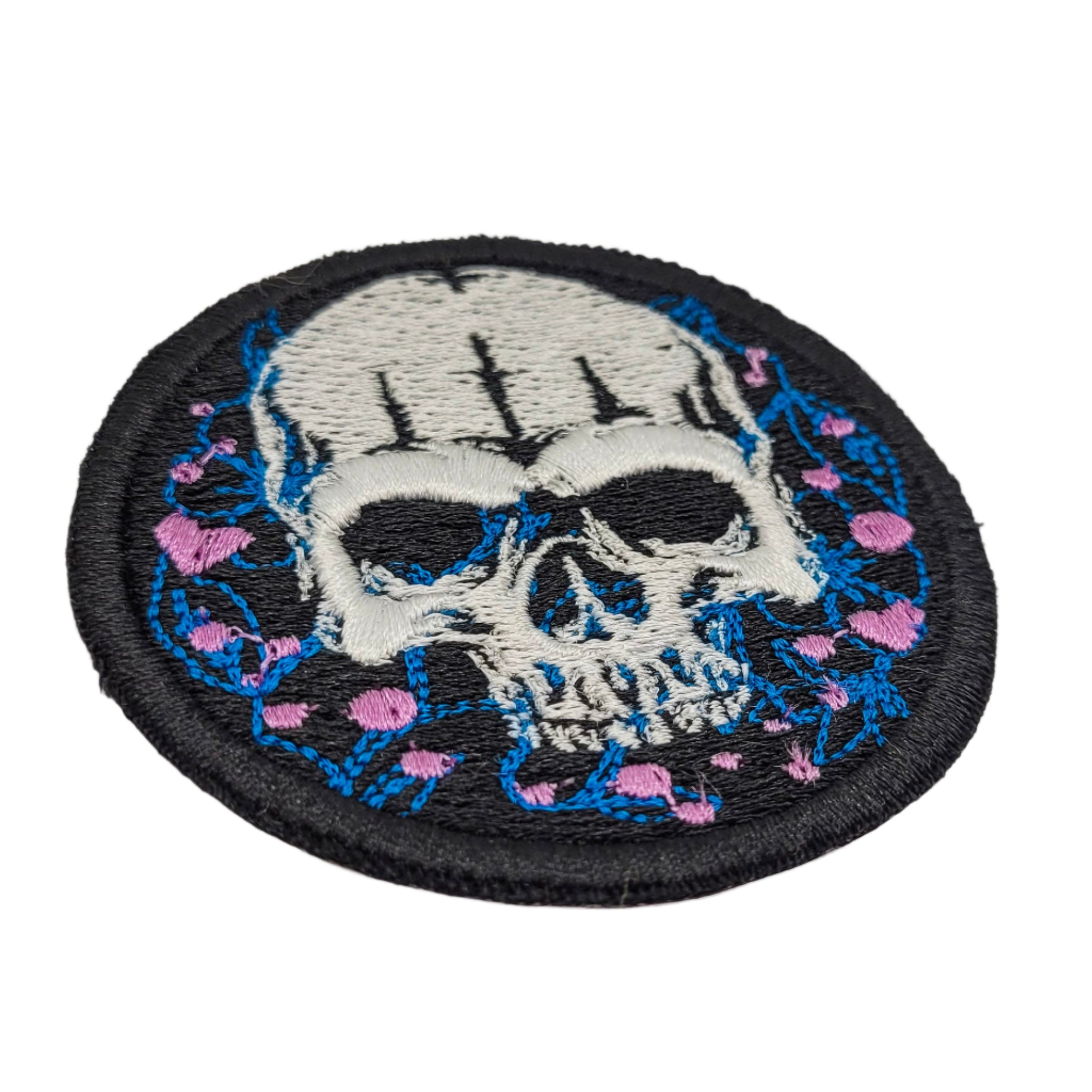 Skull & Hearts Embroidered Patch