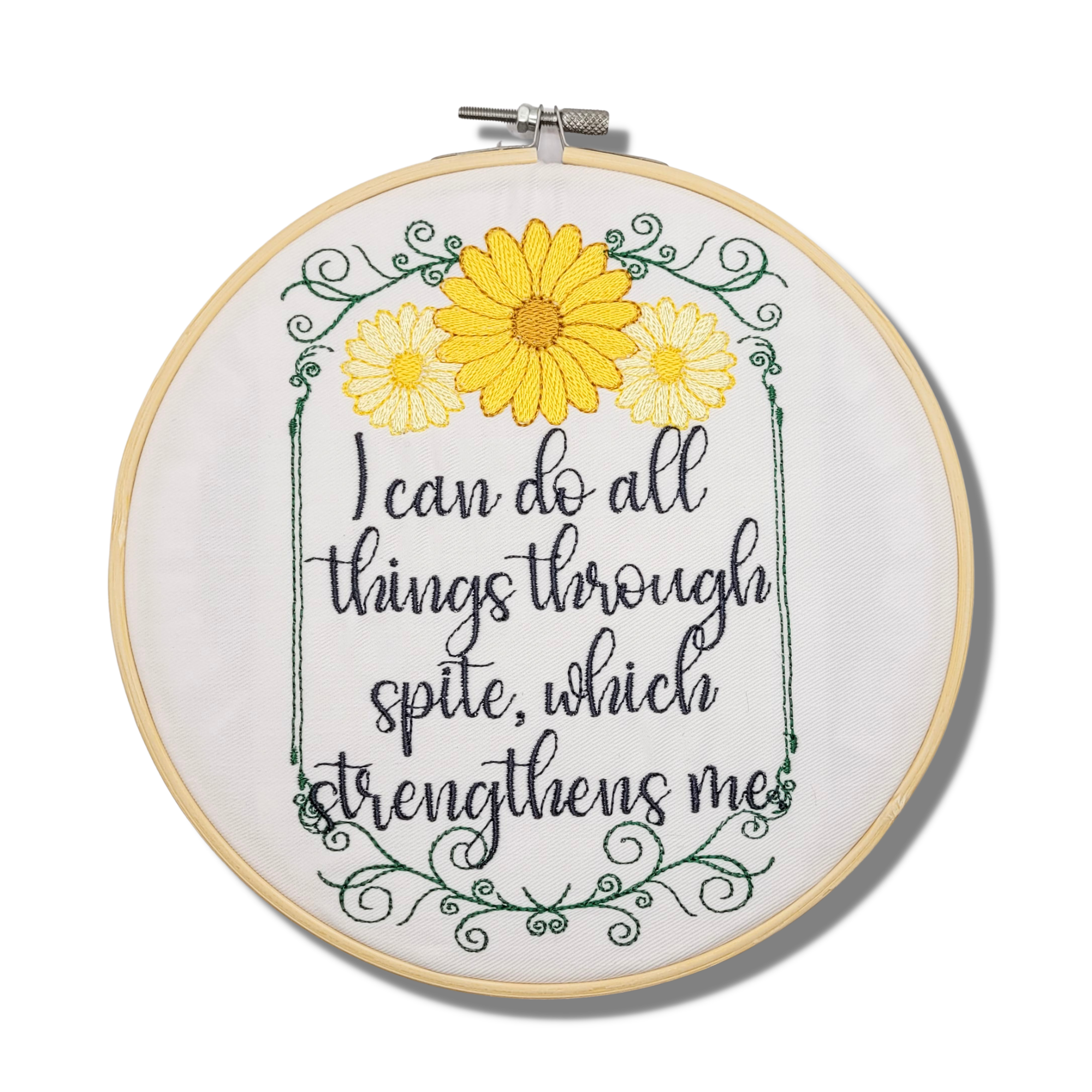 Through Spite Embroidered Wall Hanging - 8" Hoop