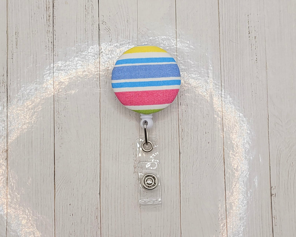 Porte-badges en tissu à imprimé géométrique