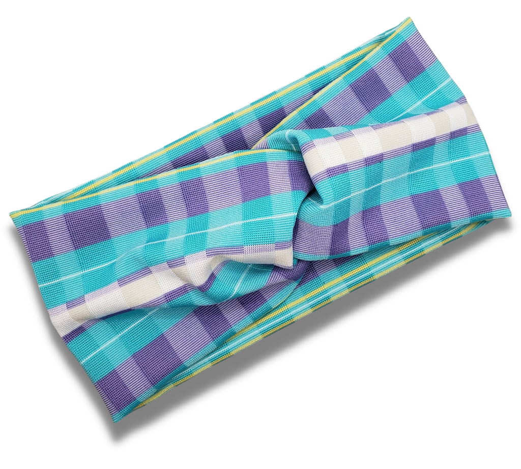 Pastel Plaid Stretch Knit Headband