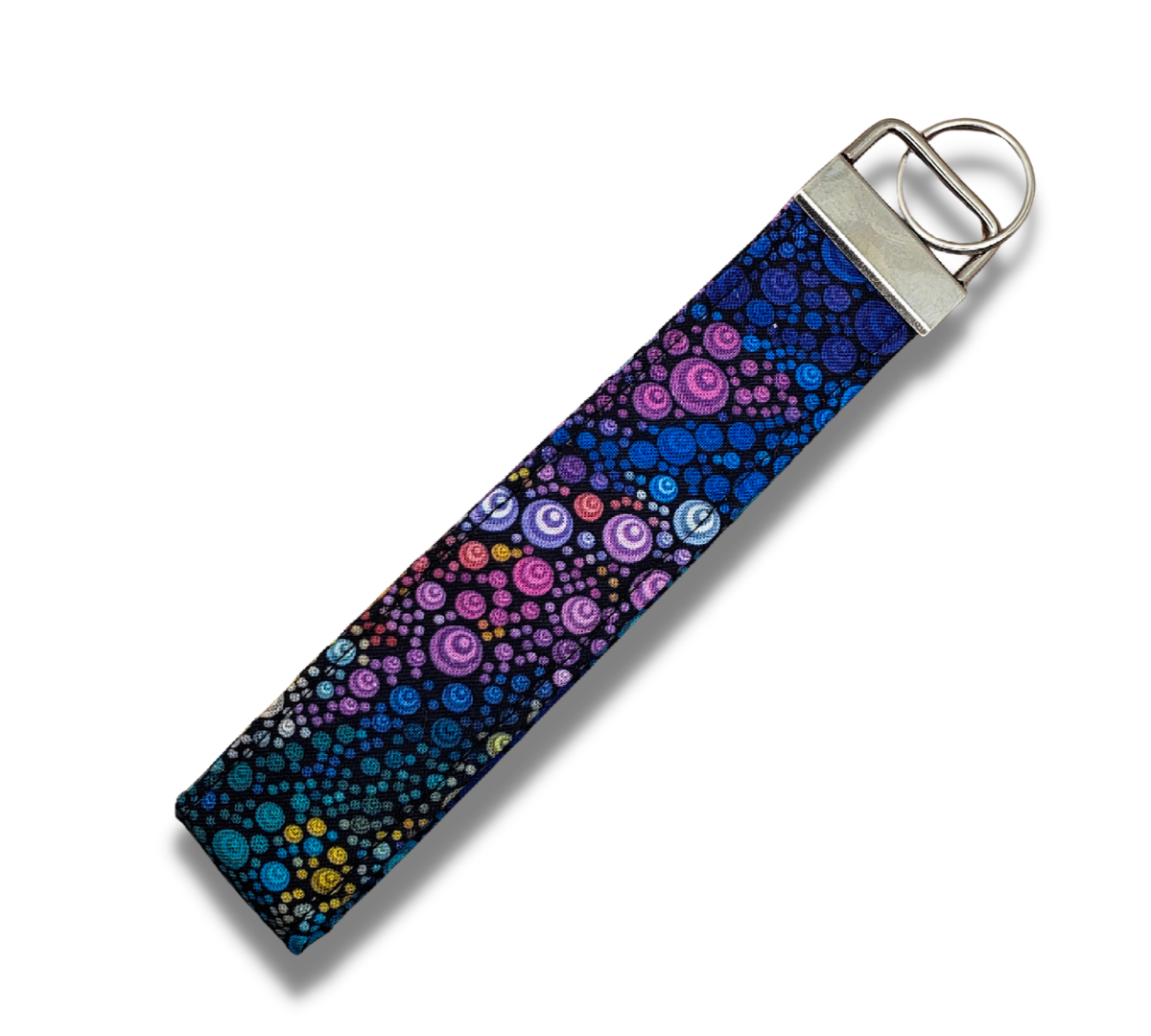 Rainbow Dots Wristlet Key Strap