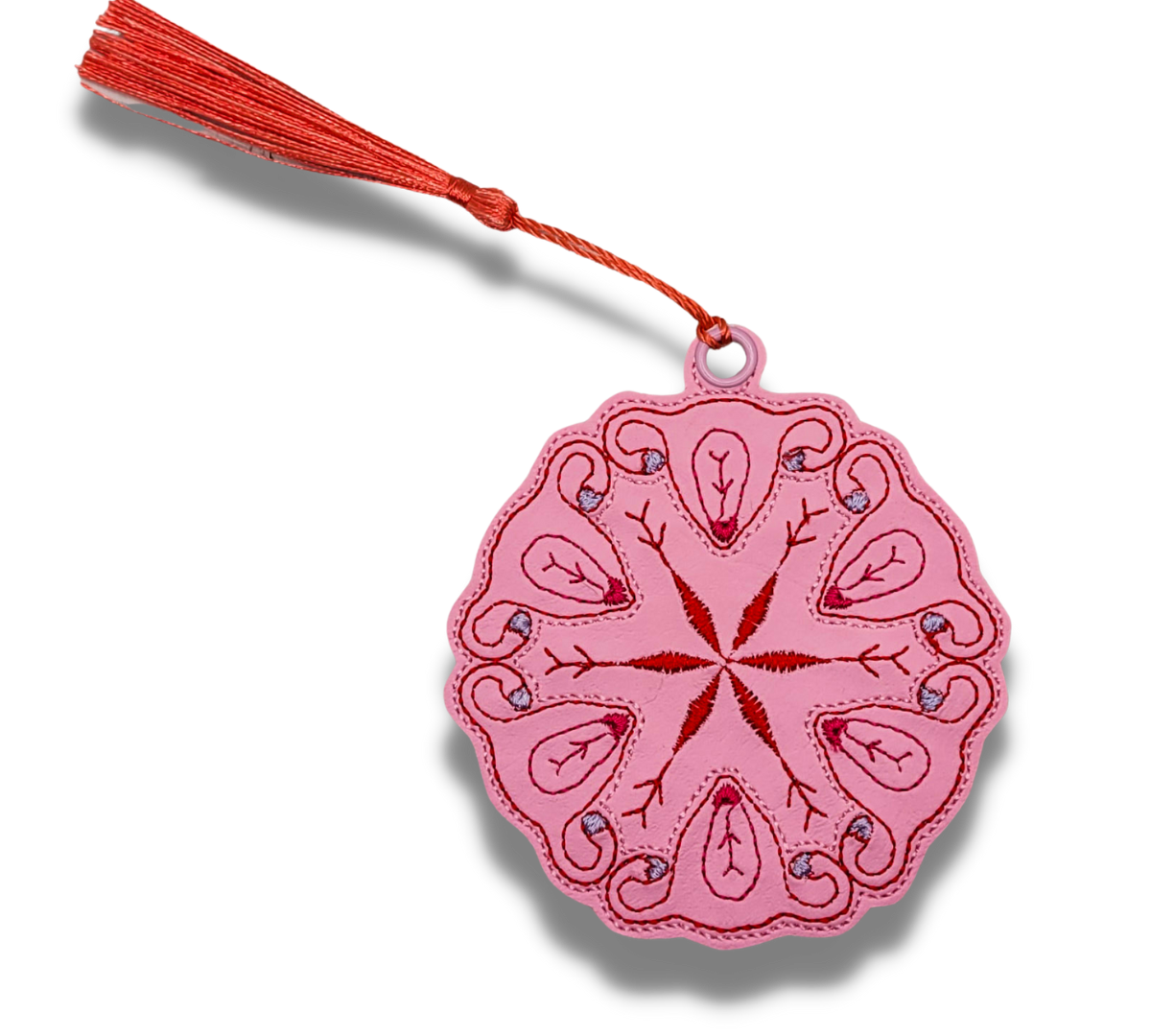 Uterus Snowflake Embroidered Bookmark