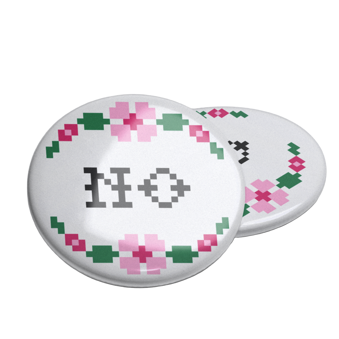 No Cross Stitch Pinback Button
