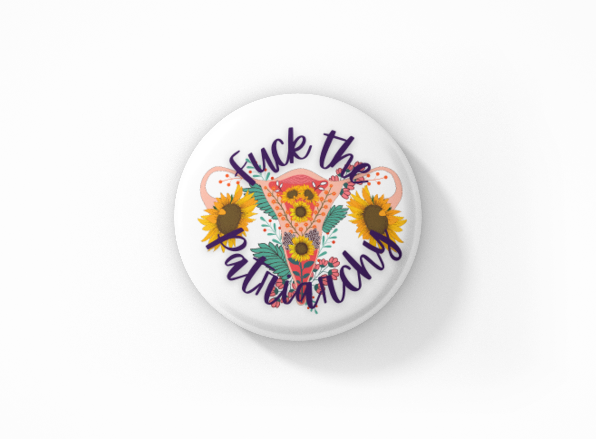 Botón pinback "A la mierda con el patriarcado"