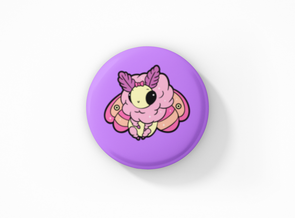Botón pinback de polilla pastel