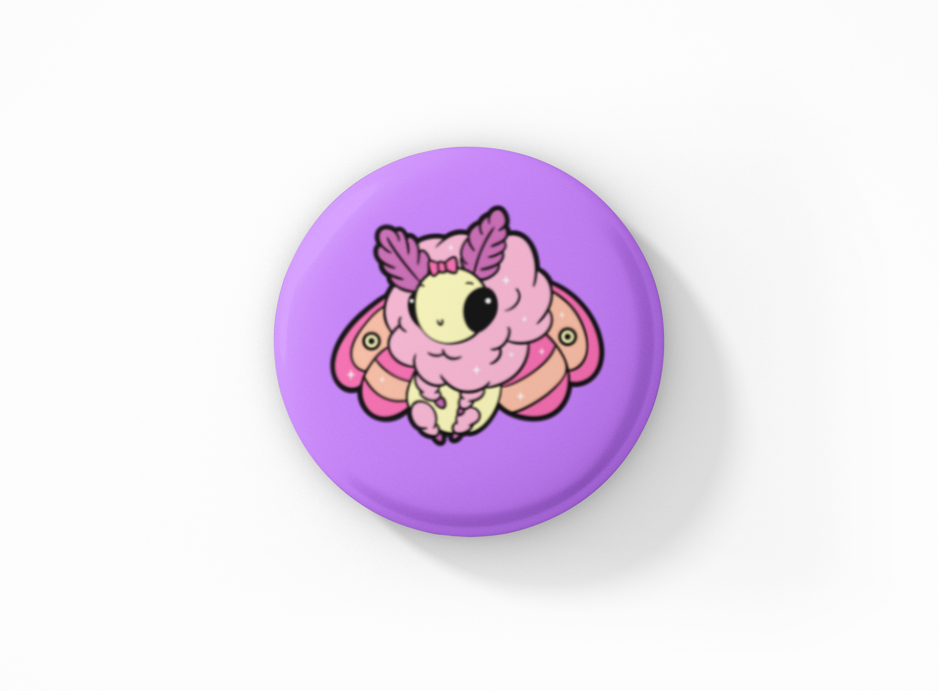 Botón pinback de polilla pastel