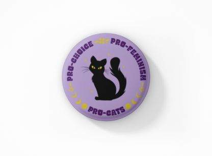 Pro-Choice Pro-Feminism Pro-Cats Pinback Button