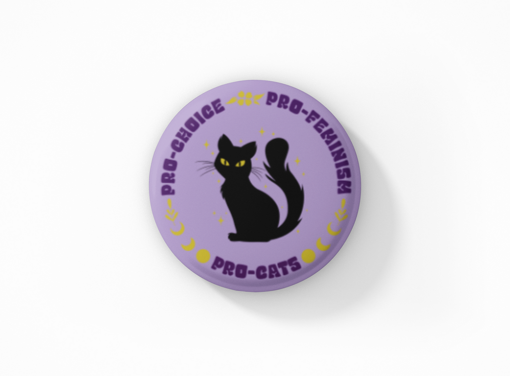 Botón Pinback Pro-Choice Pro-Feminismo Pro-Gatos