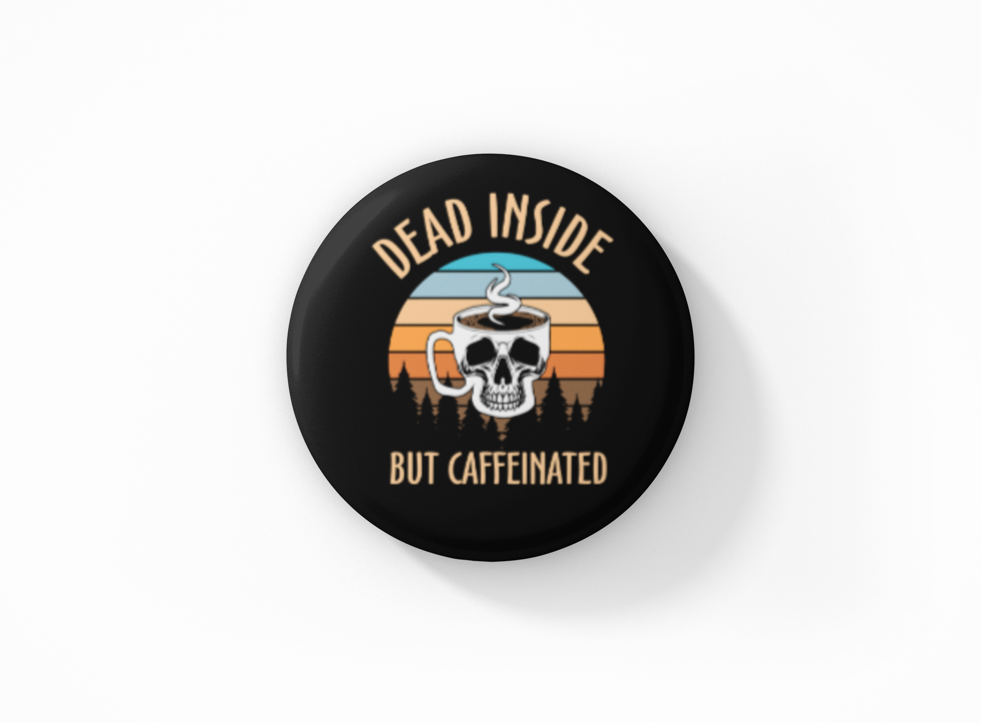 Botón pinback muerto por dentro pero con cafeína