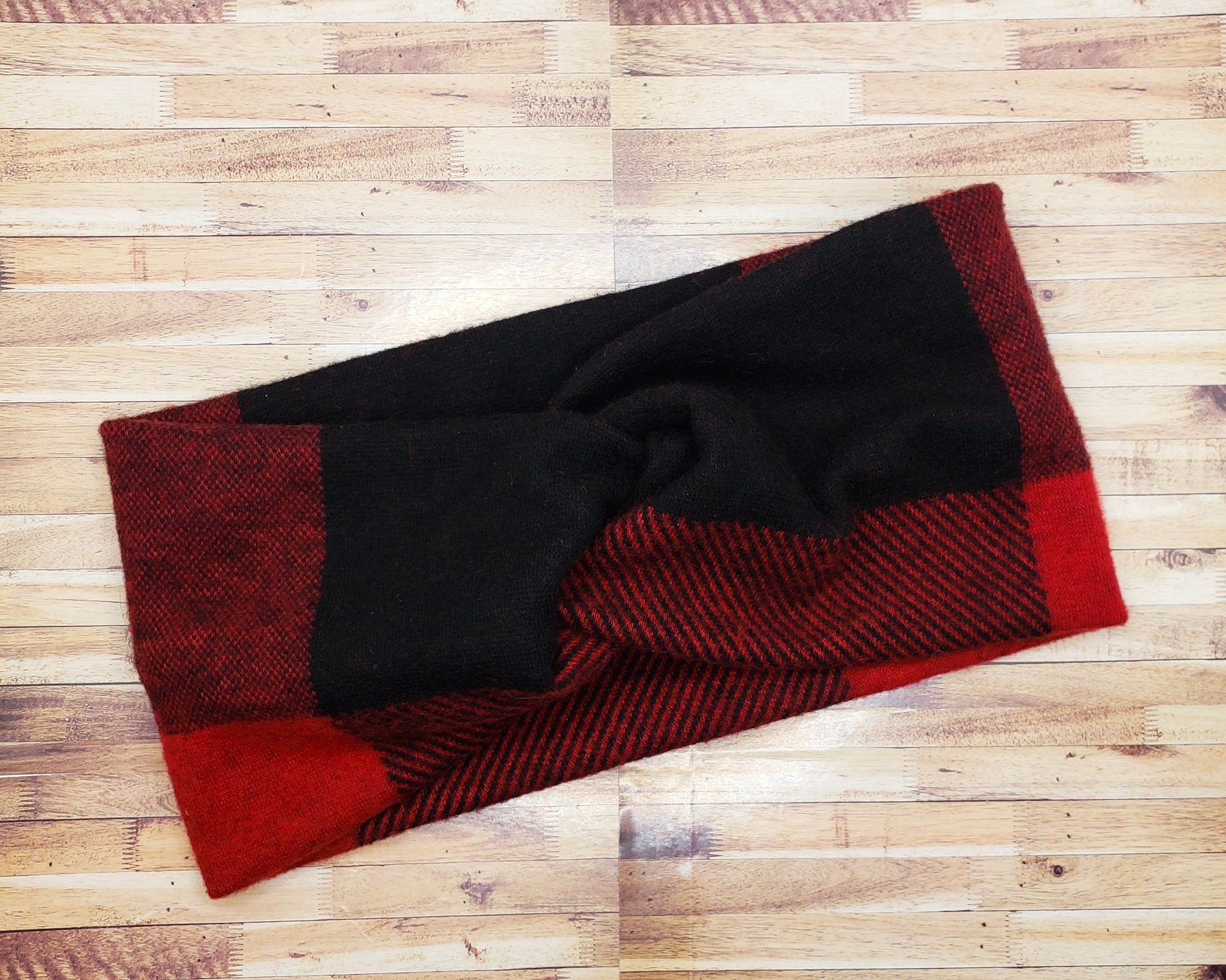 Red Buffalo Plaid Stretch Knit Headband