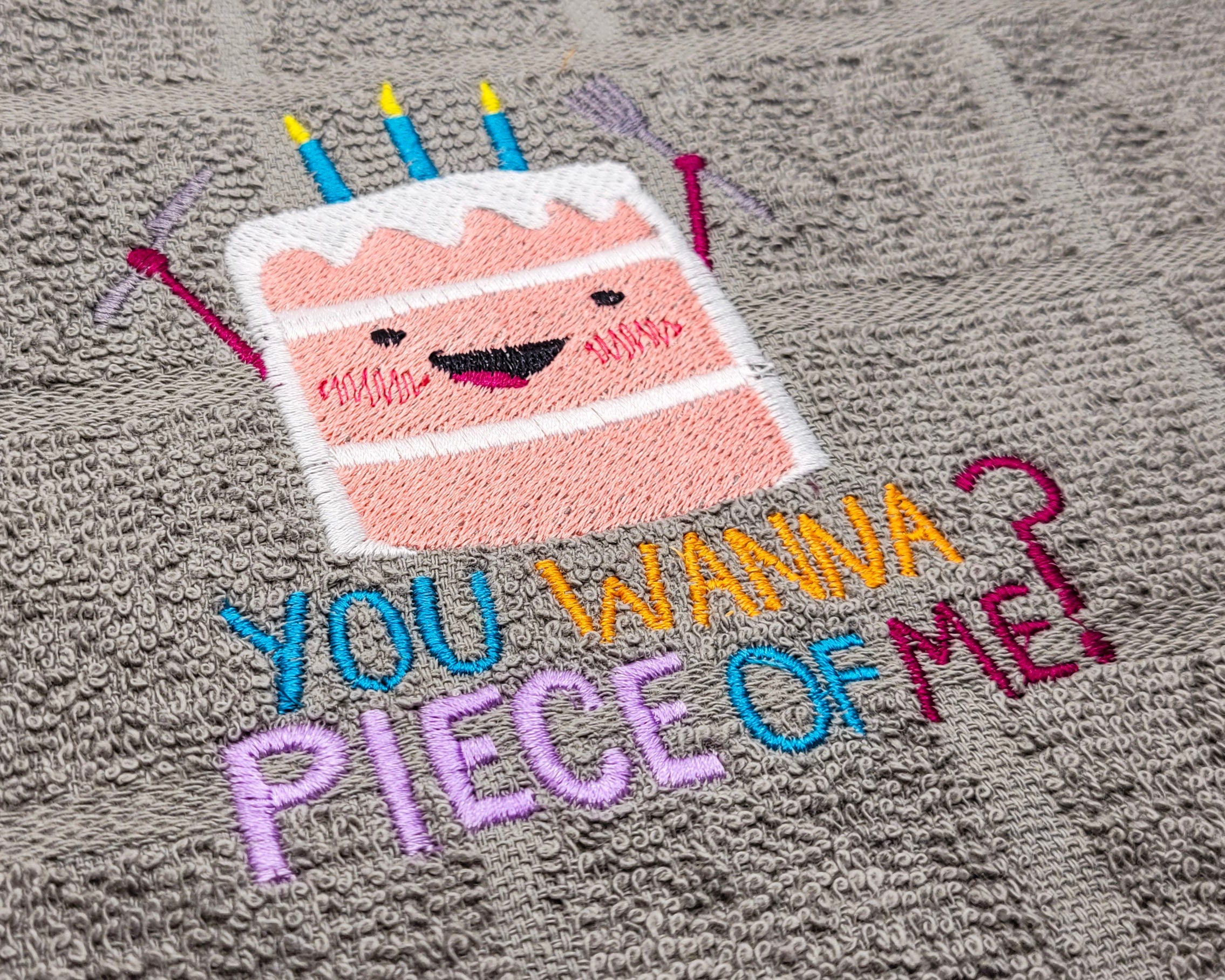 You Wanna Piece of Me Embroidered Tea & Hand Towel