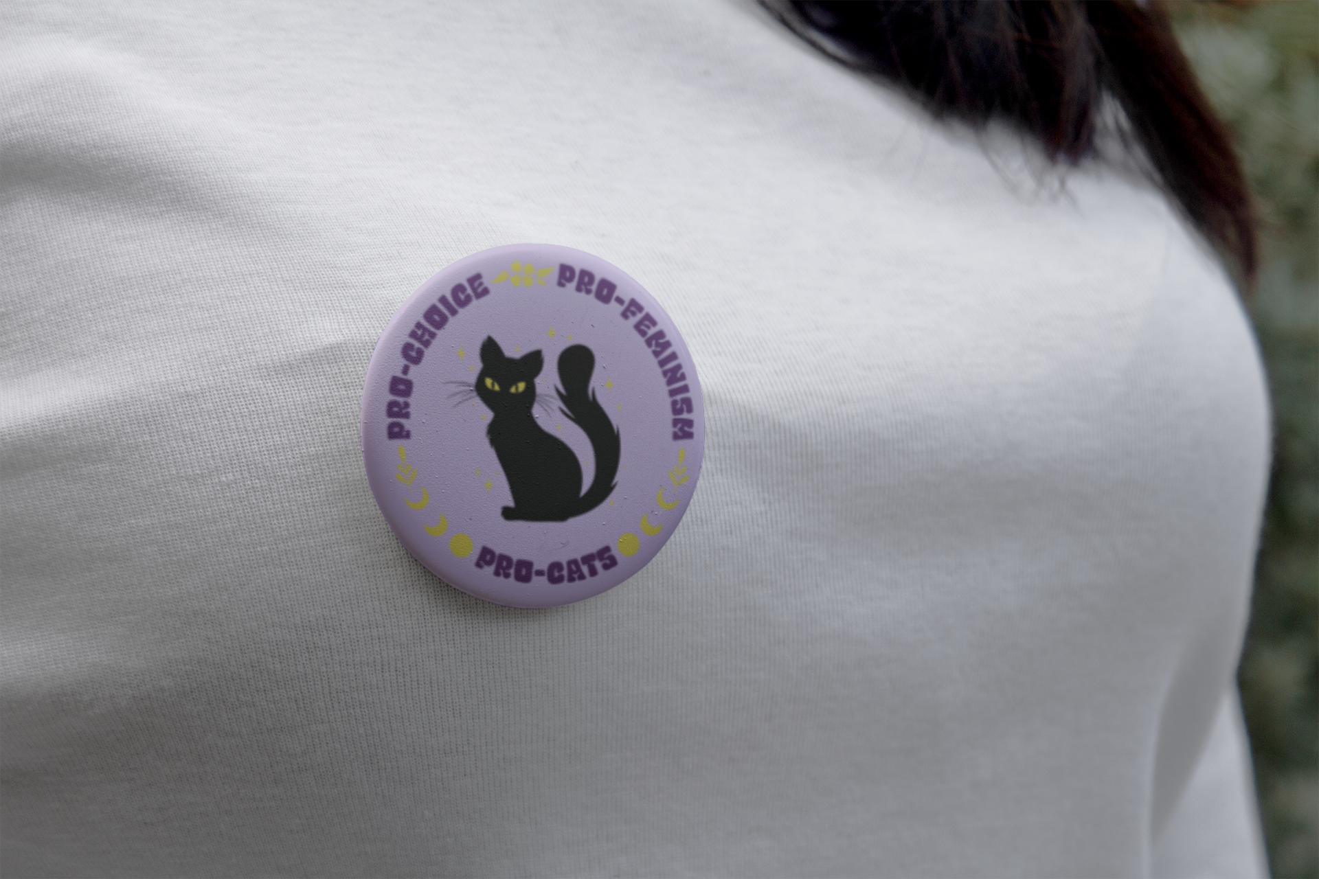 Botón Pinback Pro-Choice Pro-Feminismo Pro-Gatos