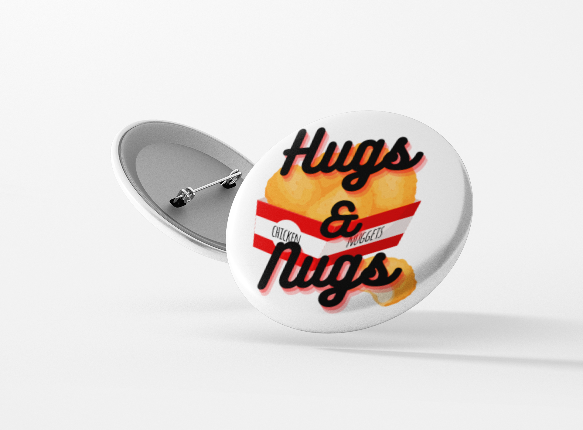 Botón pinback Abrazos y Nugs de Pollo