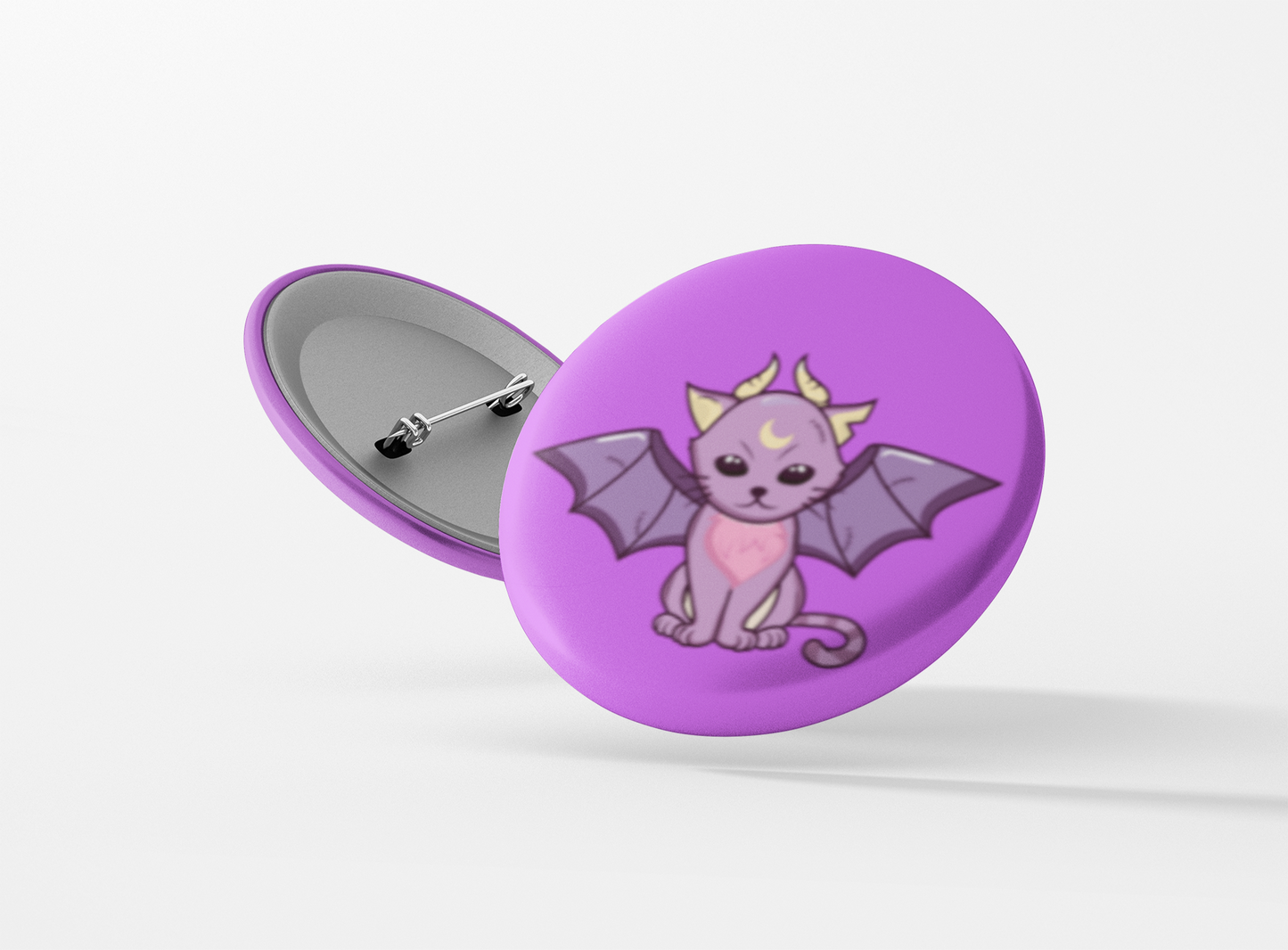 Cat Bat Pinback Button