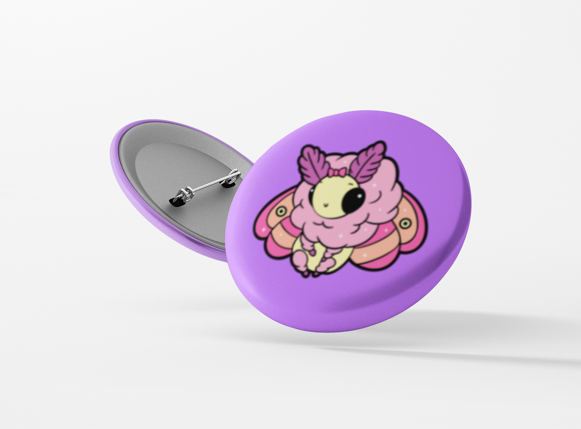 Botón pinback de polilla pastel