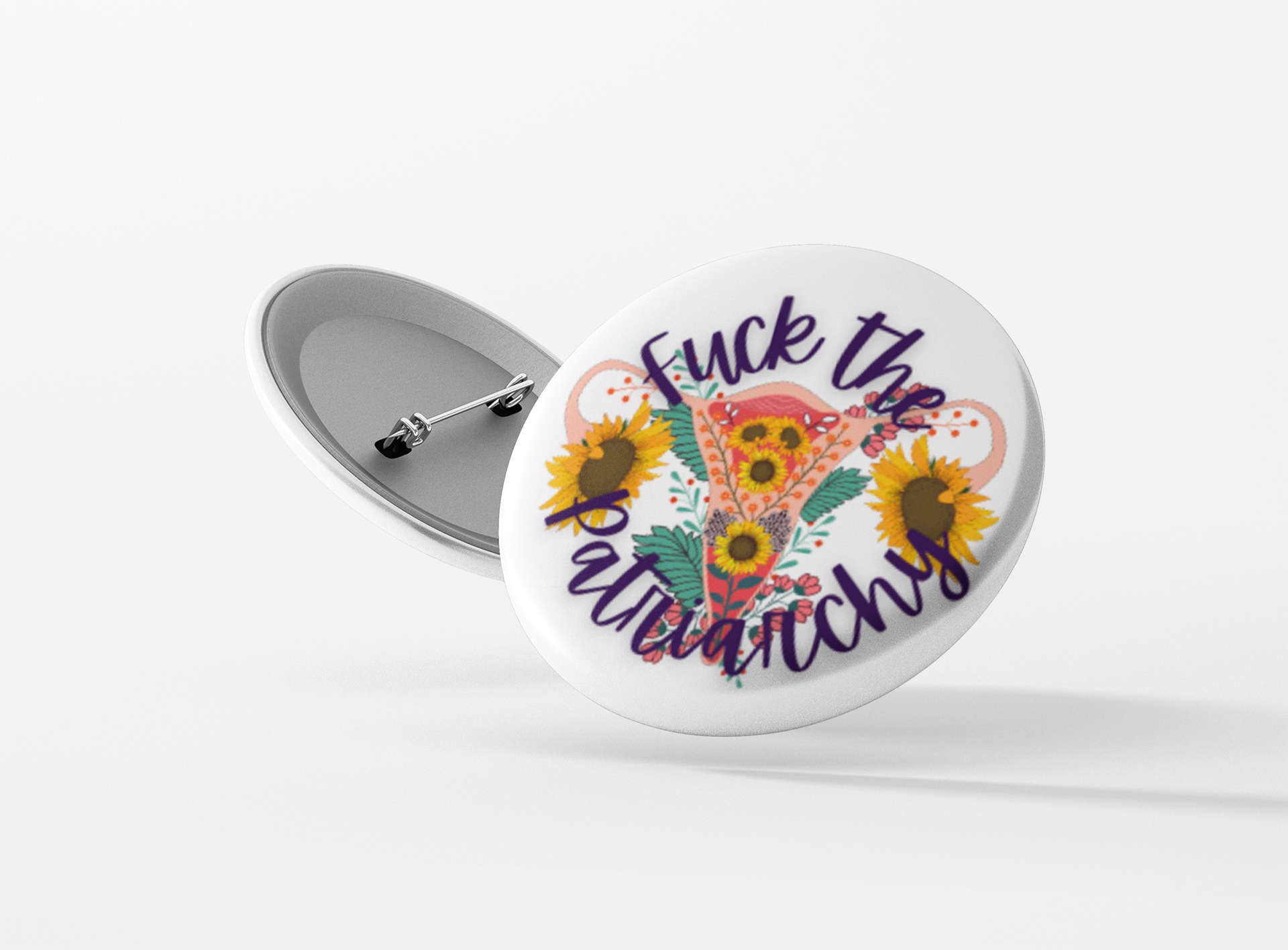 Botón pinback "A la mierda con el patriarcado"