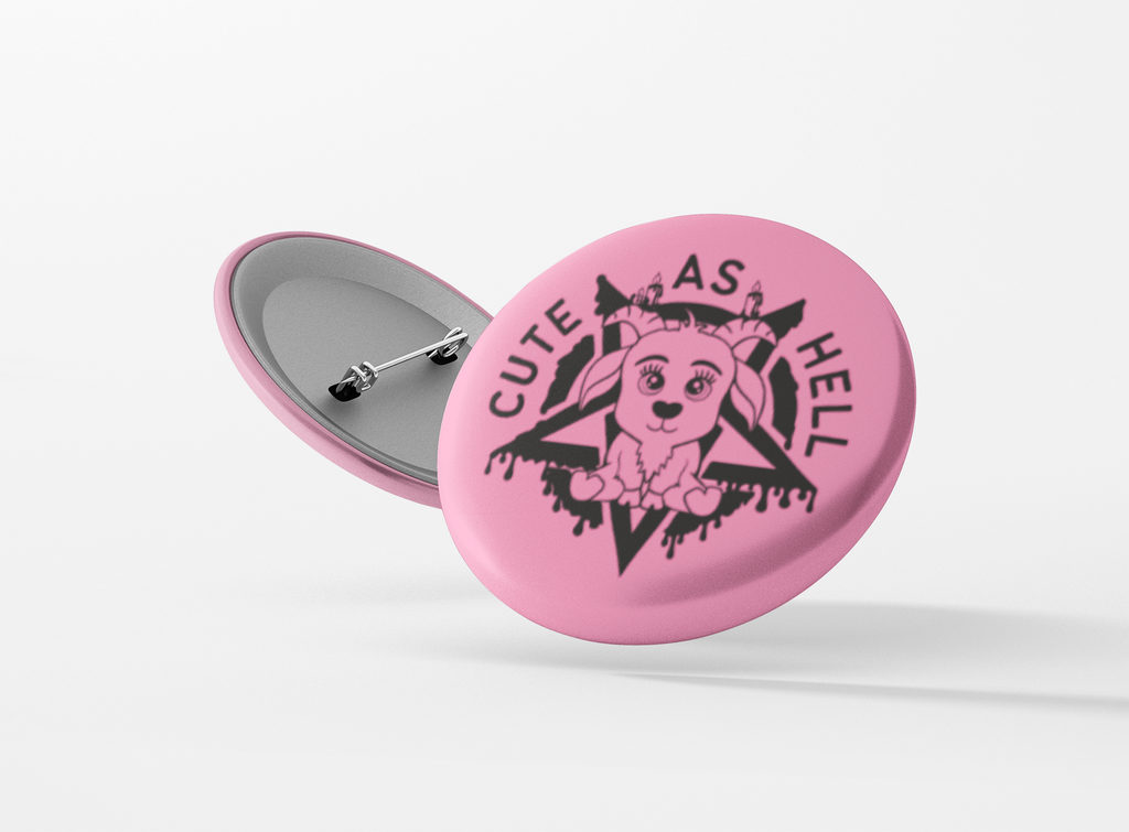 Botón pinback de Baphomet tan lindo como el infierno