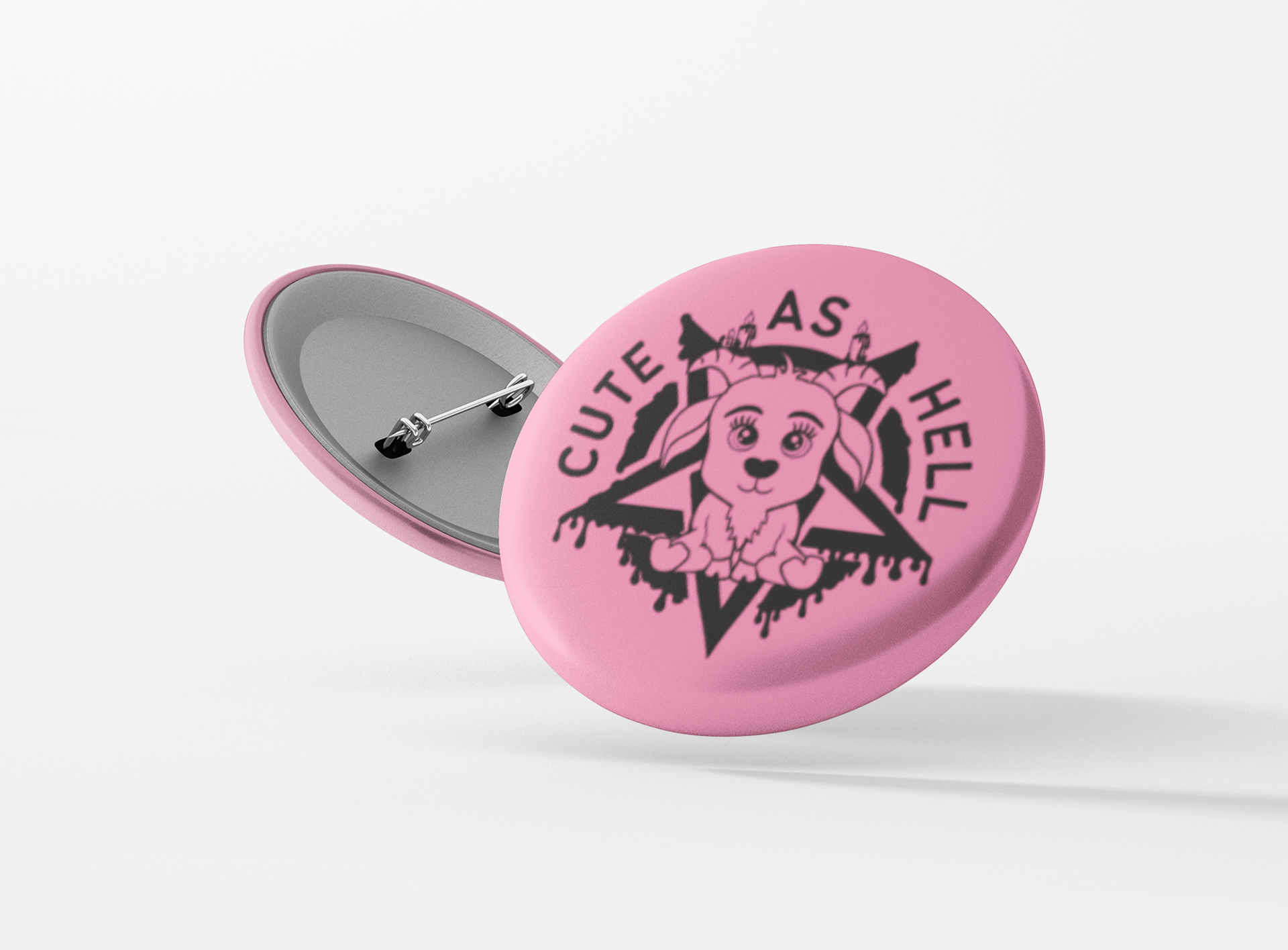 Botón pinback de Baphomet tan lindo como el infierno